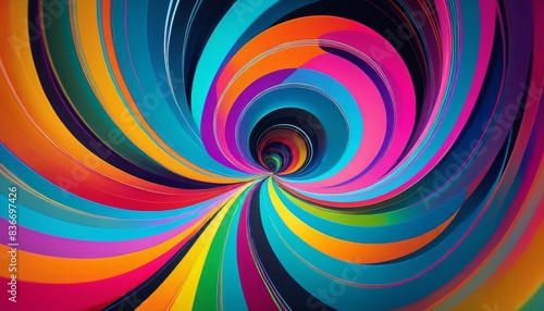 An abstract image featuring a mesmerizing swirl of vibrant, multicolored lines. The dynamic movement and vivid colors create a captivating visual effect, perfect for modern and artistic themes.. AI