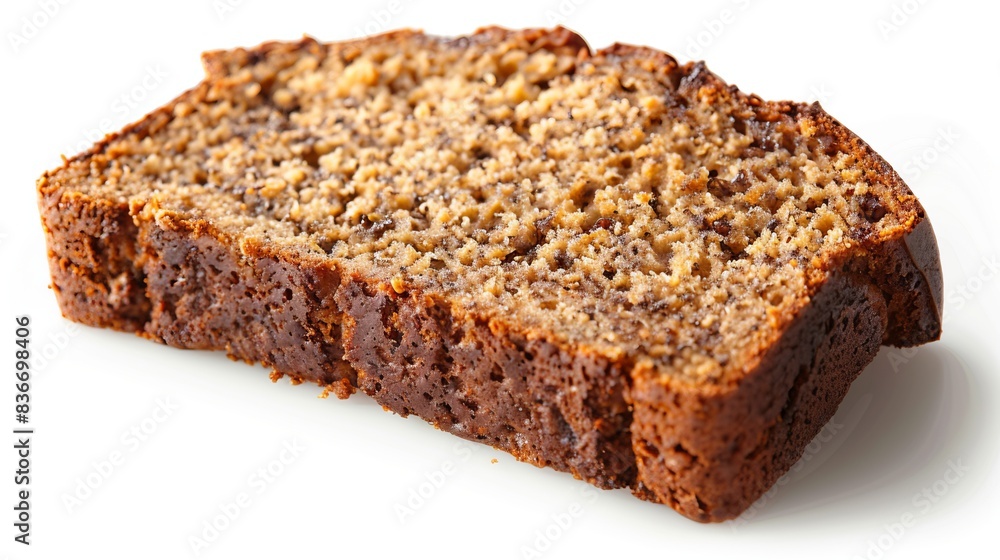 banana bread cake isolated on white background. dessert concept banana bread cake isolated on white background. dessert concept