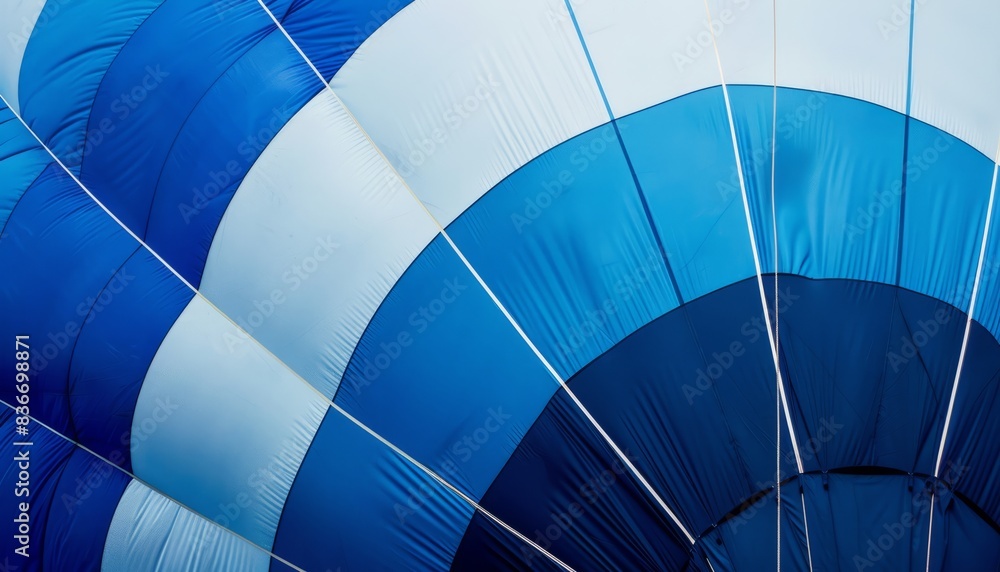 Fototapeta premium Mesmerizing Blue Striped Hot Air Balloon: Close Up Beauty