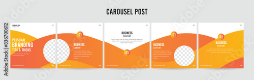 Editable Instagram Carousel Post Layout Set, Social Media Marketing microblog template design, tips & tricks linkedin post template, eps 10.	