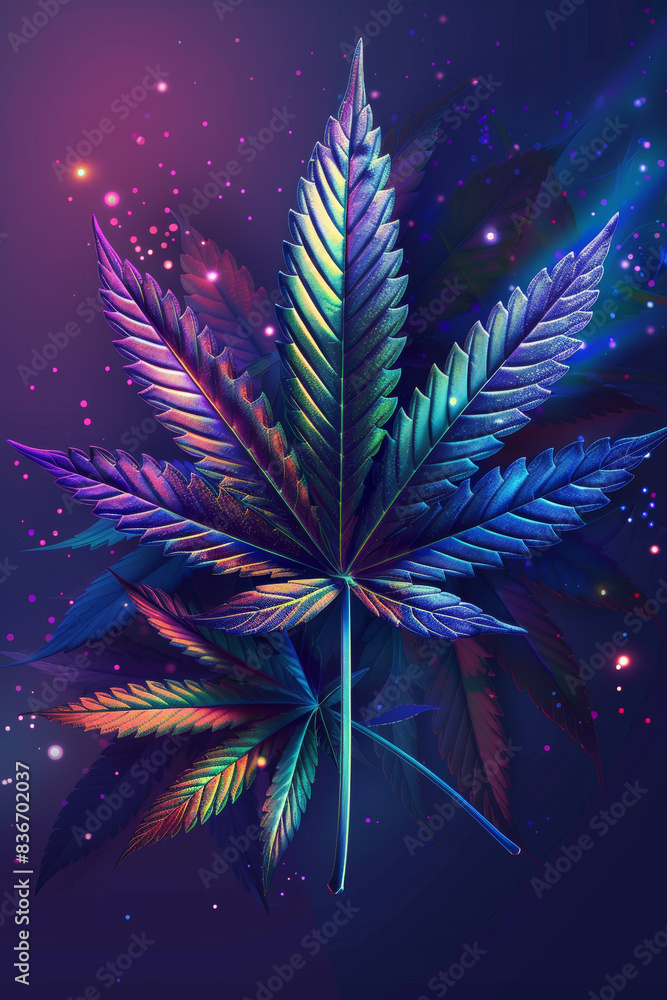 Gradient Cannabis Leaf Banner Gradient Cannabis Leaf Banner
