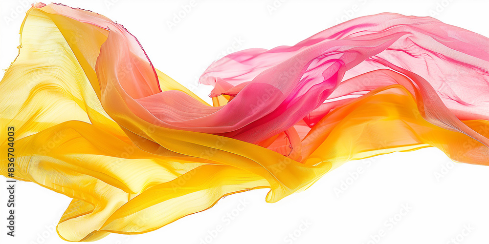 Pink gelb farbener Seidenschal auf weissen Hintergrund, geiegnet für Fotobearbeitung Hochzeiten Feiern Pink gelb farbener Seidenschal auf weissen Hintergrund, geiegnet für Fotobearbeitung Hochzeiten Feiern
