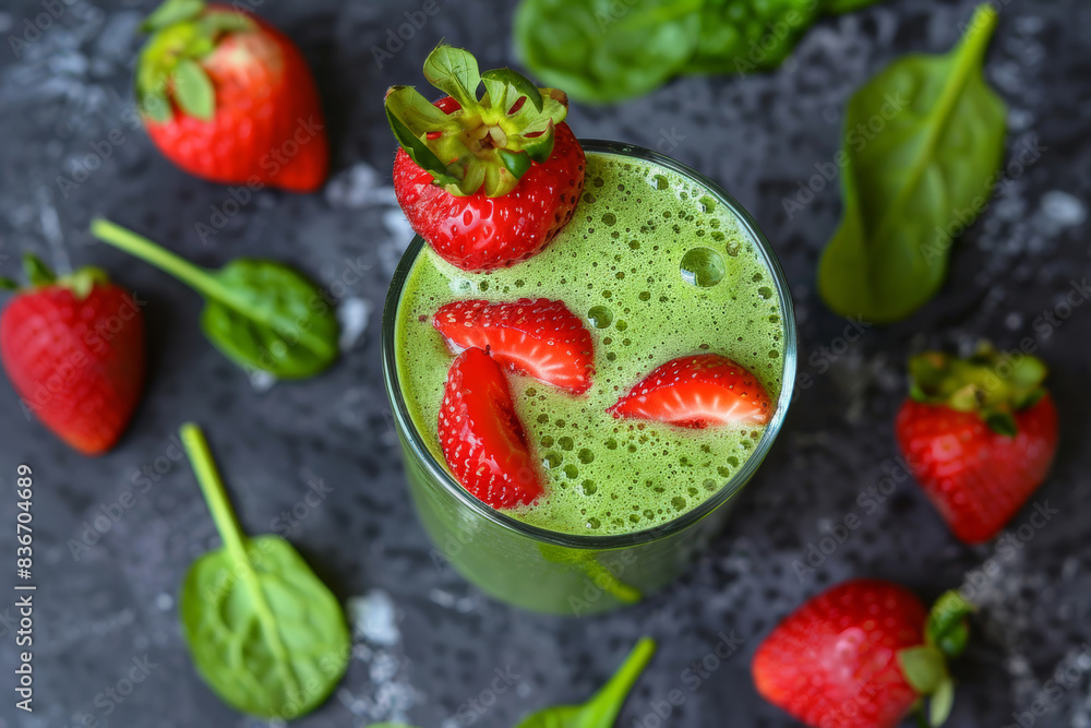 Fresh Spinach and Strawberry Shake Fresh Spinach and Strawberry Shake