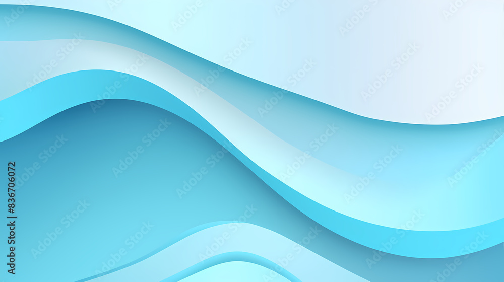 Fototapeta premium Background with light blue gradient color paper cut vector image