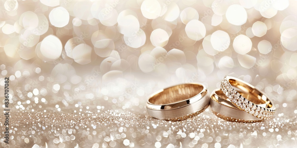 a image of two wedding rings sitting on a shiny surface a image of two wedding rings sitting on a shiny surface