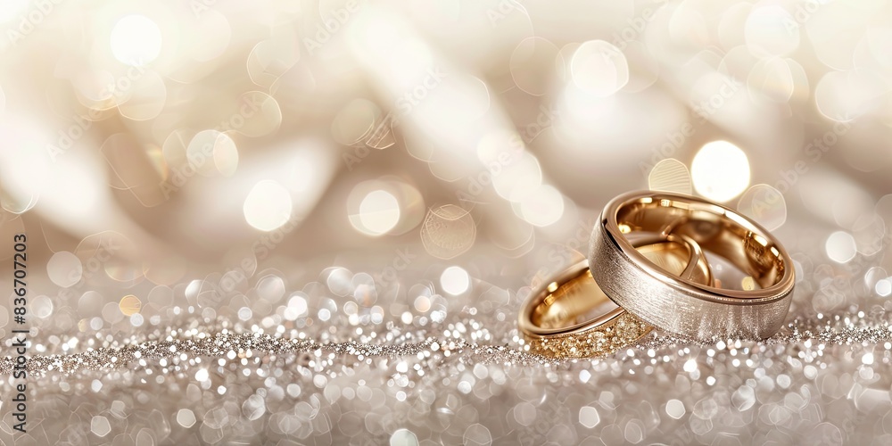 a image of two wedding rings on a shiny surface a image of two wedding rings on a shiny surface