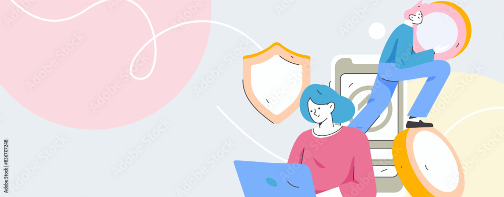 Online shopping payment security character flat vector concept operation hand drawn illustration
Online shopping payment security character flat vector concept operation hand drawn illustration