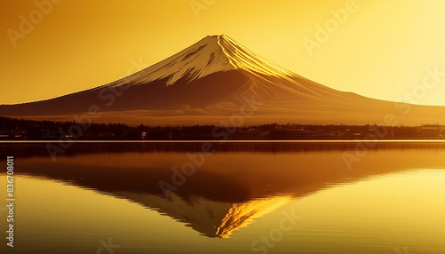 富士山　日本　日本晴れ　縁起　頂点　ai生成画像	
