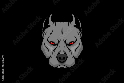 Aggressive Pitbull Dog Cartoon Character vector design