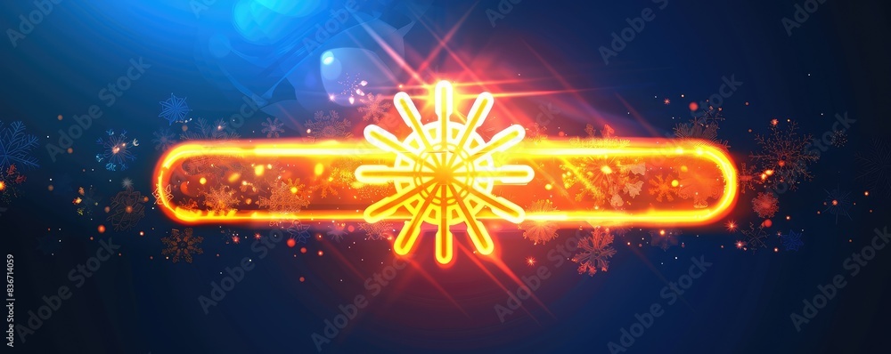 Obraz premium Digital illustration of a thermostat button or thermal insulation icon