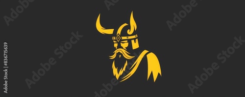 drawing of a Viking helmet icon on a distressed background.