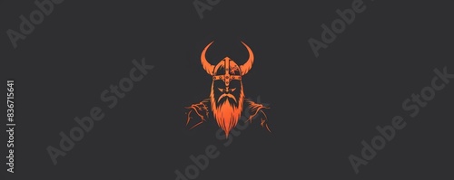 drawing of a Viking helmet icon on a distressed background.