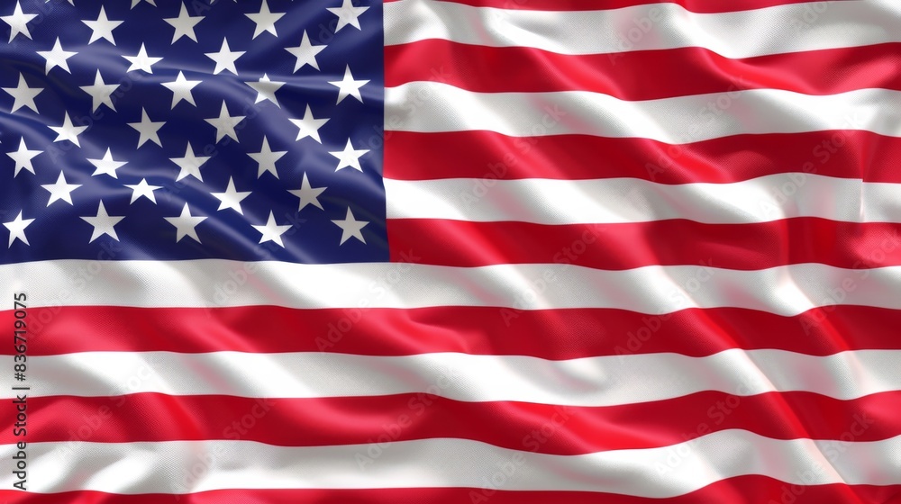 Obraz premium American flag wave close up background. USA flag