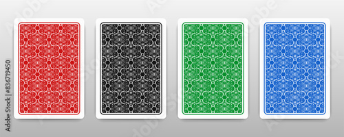 Playing cards back side. Vector illustrator. photo