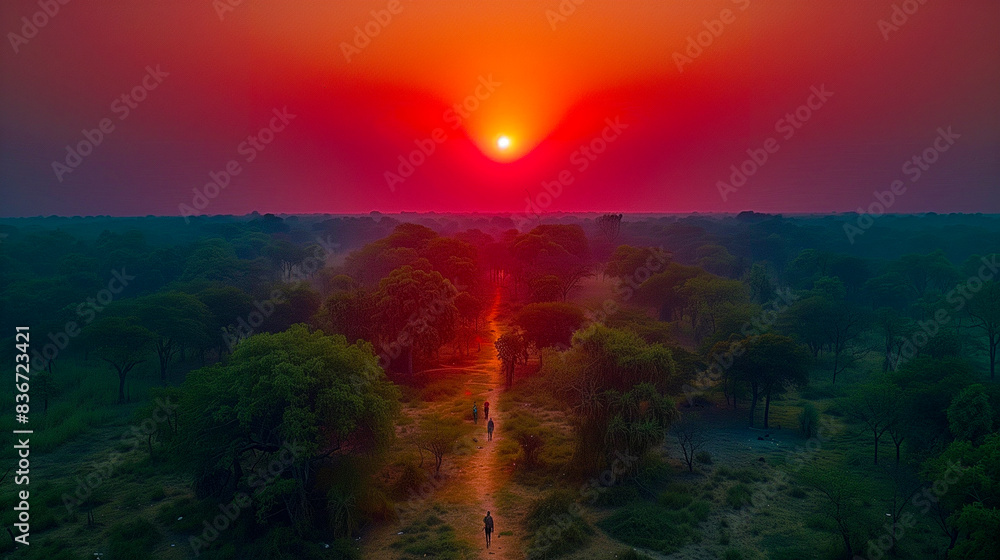 Sunset over a dense tropical jungle
Sunset over a dense tropical jungle