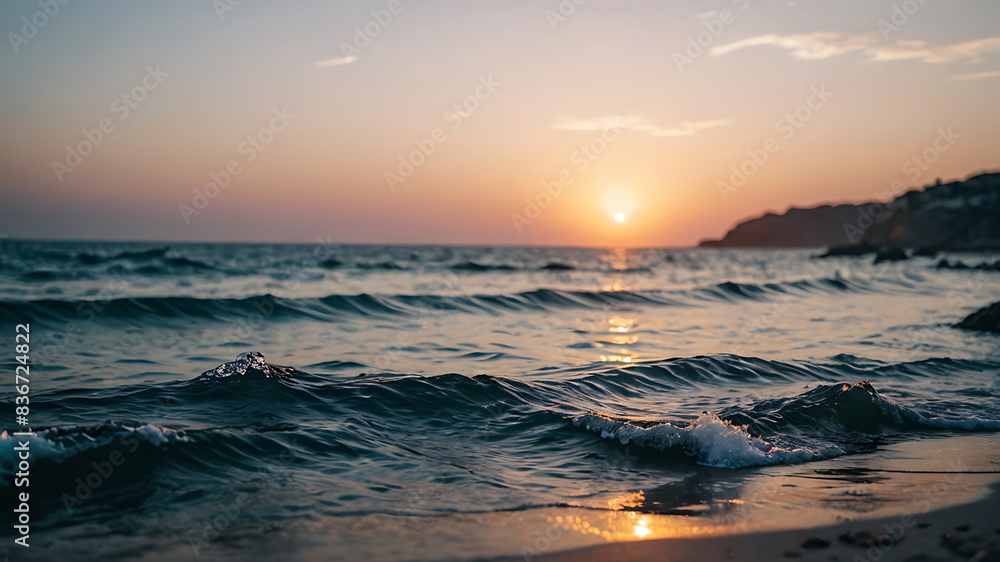 Naklejka premium Sunset on the beach