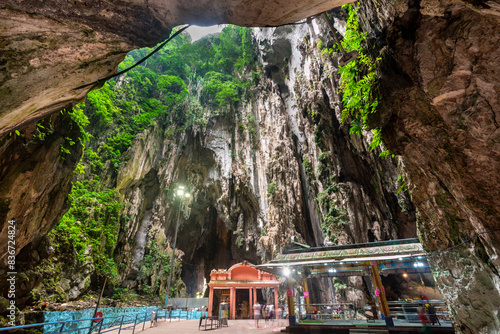 Photography Holy Hindu shrine,inside Batu Caves,near Kuala Lumpur,Malaysia.