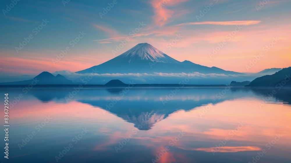 Majestic Mountain Reflected in Serene Lake Majestic Mountain Reflected in Serene Lake