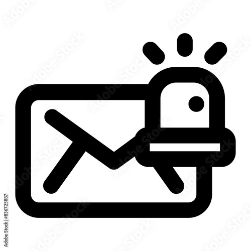 important email urgent line icon