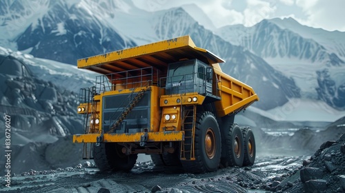  Yellow haul truck in coal open cast mine  © Media Srock
