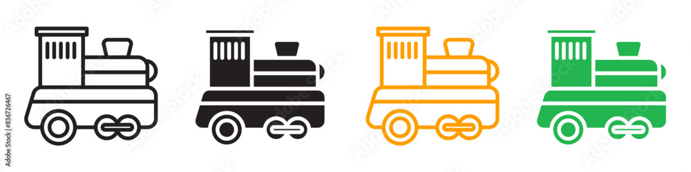 Toy train icon line art vector Toy train icon line art vector