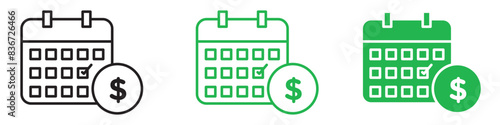Salary day icon line art vector