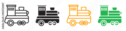 Toy train icon line art vector