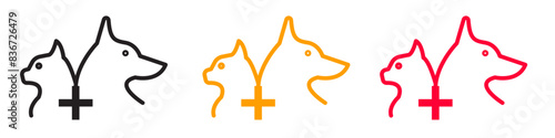 Veterinary pharmacy icon line art vector