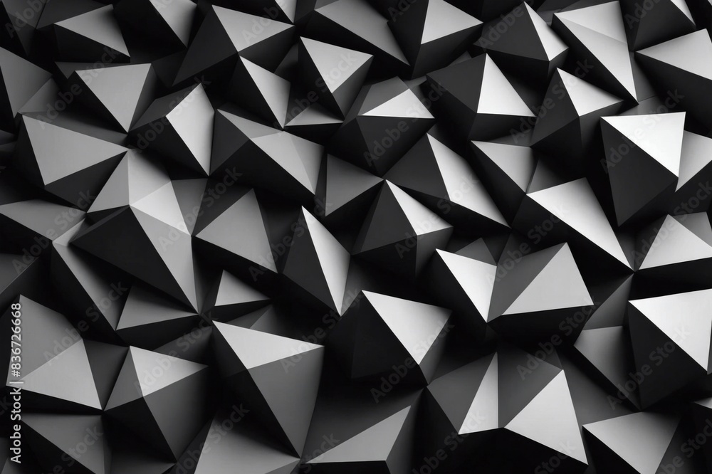 Black white dark gray abstract background. Geometric pattern shape. Line triangle polygon angle. Gradient. Shadow. Matte Black white dark gray abstract background. Geometric pattern shape. Line triangle polygon angle. Gradient. Shadow. Matte