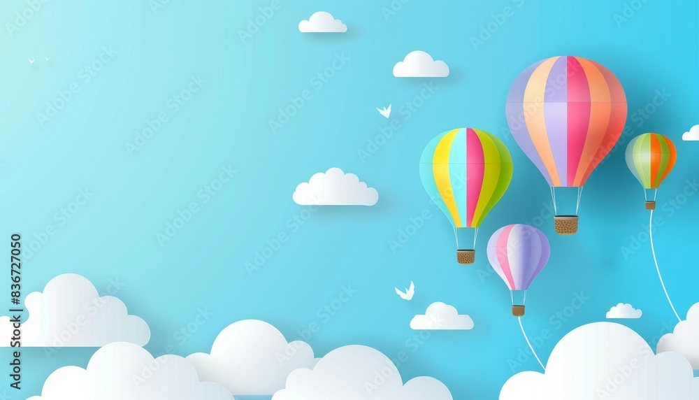 Vibrant Air Balloons Dancing Across the Blue Sky Vibrant Air Balloons Dancing Across the Blue Sky