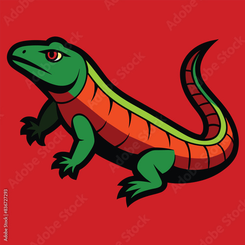 Solid color Caiman Lizard animal vector design