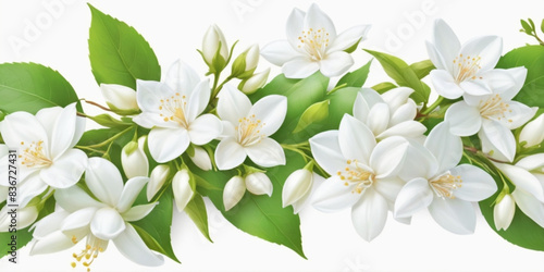 White flower jasmine isolated on white background