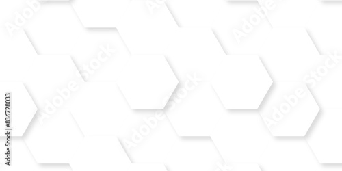 Abstract vector 3d creative honeycomb hexagonal wall hexagon polygonal pattern background. seamless bright white minimal abstract honeycomb background. 