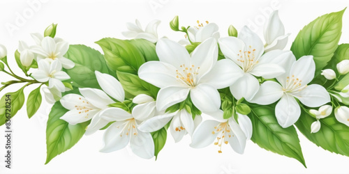 White flower jasmine isolated on white background