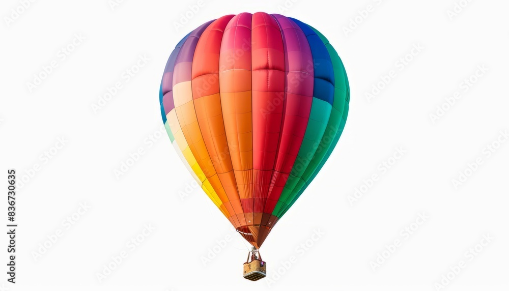Vibrant Hot Air Balloon Soaring on White Background - with Clipping Path Vibrant Hot Air Balloon Soaring on White Background - with Clipping Path