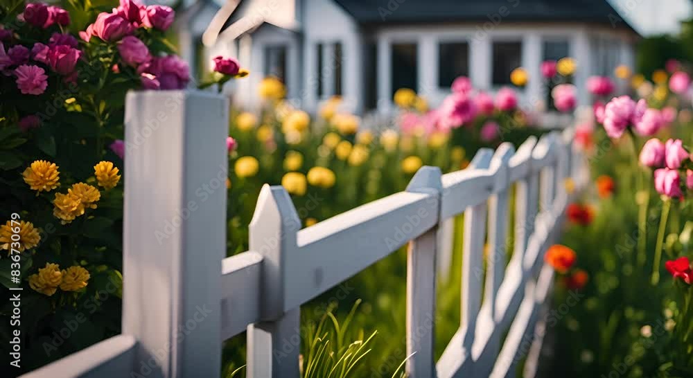Fence of a house with flowers. Fence of a house with flowers.