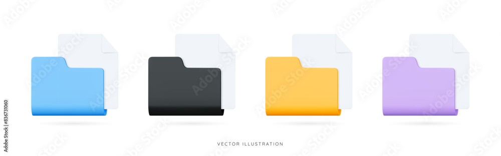 3D Open Folder with File document. Storage or archive on computer. Docs information. Paper management. Office work. Online administration. Project plan. Cartoon design icon set. 3D Vector illustration 3D Open Folder with File document. Storage or archive on computer. Docs information. Paper management. Office work. Online administration. Project plan. Cartoon design icon set. 3D Vector illustration