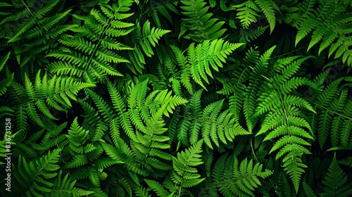 Close up green leave fern. Nature green plant pattern background and texture.