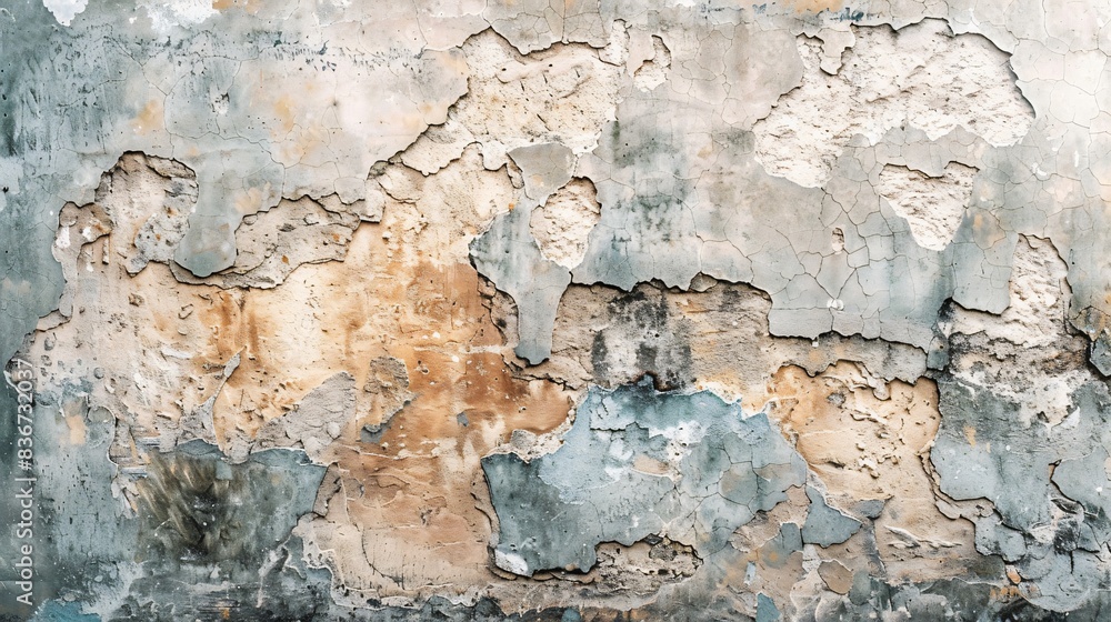 Peeling paint wall and fire hydrant closeup Peeling paint wall and fire hydrant closeup