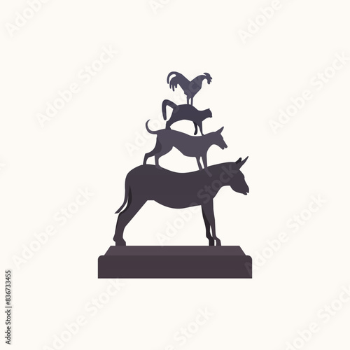 Town Musicians of Bremen. Flat style illustration