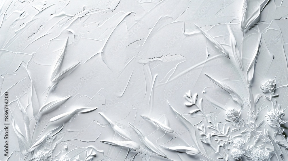 Obraz premium White wall adorned with various flowers