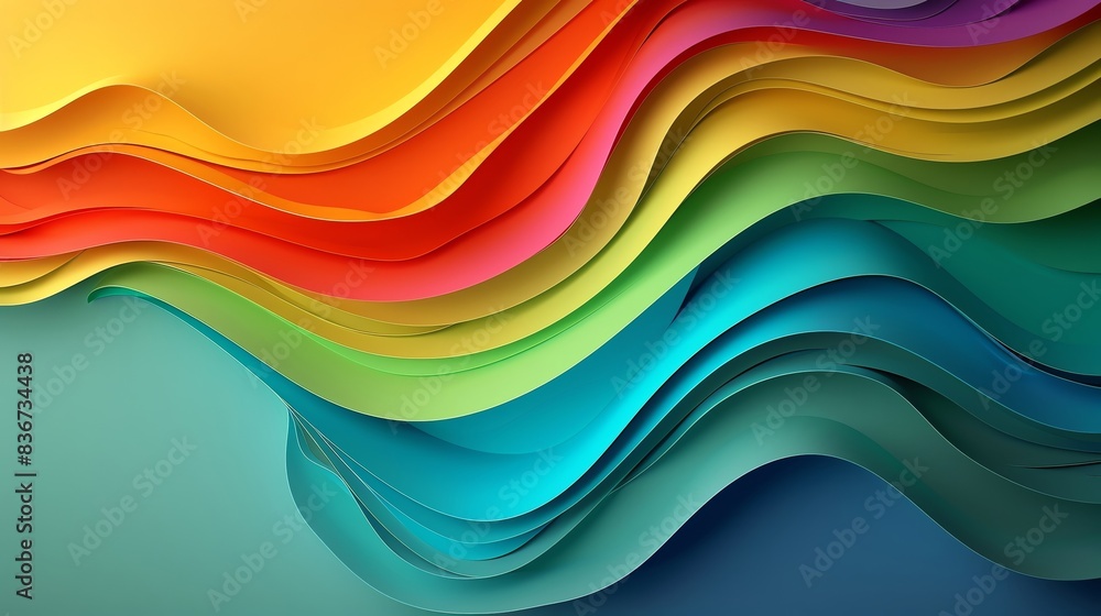 rainbow colors, wave gradient shape over Olive green background, round, centered rainbow colors, wave gradient shape over Olive green background, round, centered