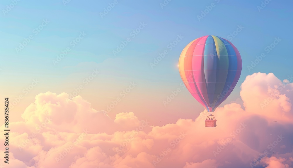 Obraz premium Vibrant Beauty: The Colorful Hot Air Balloon Soaring in the Sky