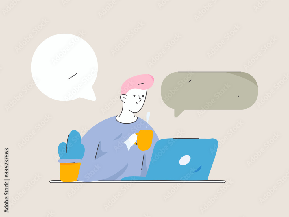 Communicate with consultants flat vector character concept operation hand drawn illustration
Communicate with consultants flat vector character concept operation hand drawn illustration