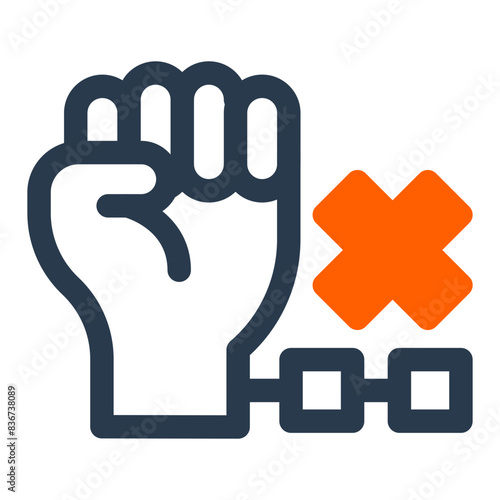 Anti Slavery Movement Against Slavery Vector Icon Illustration