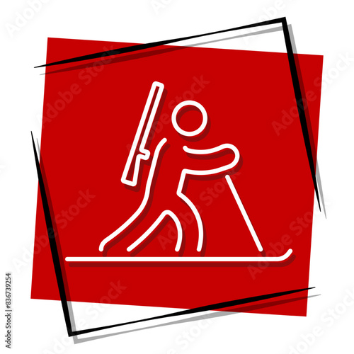 biathlon red banner. Vector illustration.