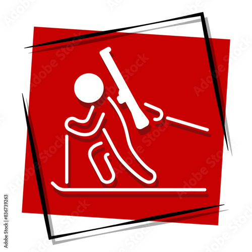 biathlon red banner. Vector illustration.