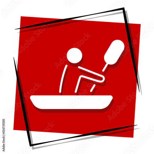 canoe red banner. Vector illustration.