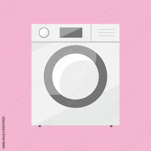 Washing machine front load washer vector image illustration