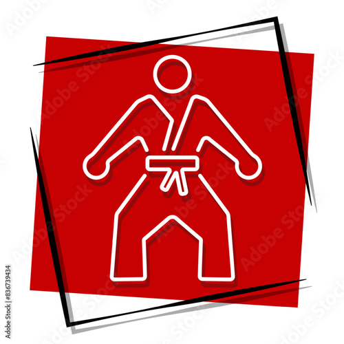 karate red banner. Vector illustration.